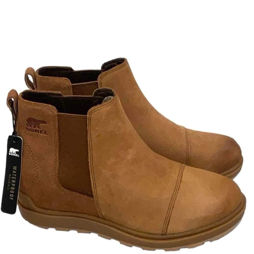 NWT SOREL Evie II Wedge Chelsea Boot/Brown